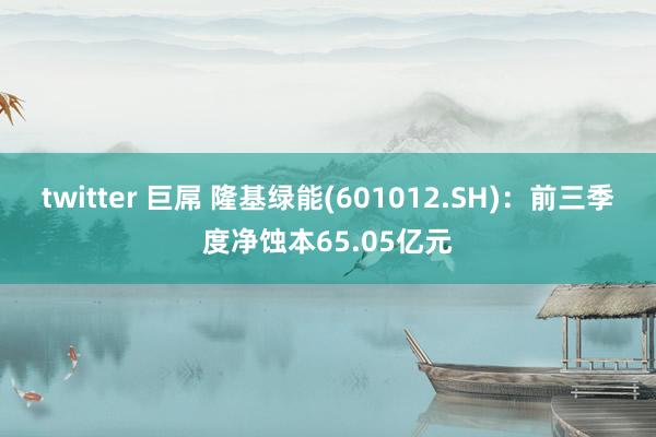 twitter 巨屌 隆基绿能(601012.SH)：前三季度净蚀本65.05亿元