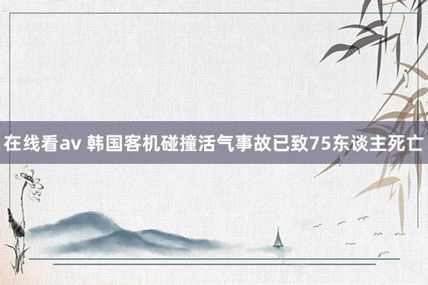 在线看av 韩国客机碰撞活气事故已致75东谈主死亡