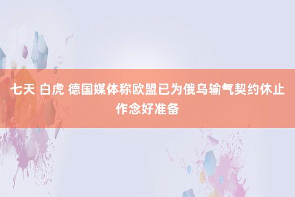 七天 白虎 德国媒体称欧盟已为俄乌输气契约休止作念好准备