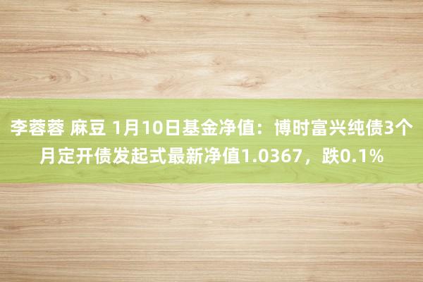 李蓉蓉 麻豆 1月10日基金净值：博时富兴纯债3个月定开债发起式最新净值1.0367，跌0.1%