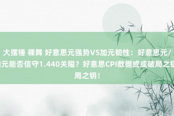 大摆锤 裸舞 好意思元强势VS加元韧性：好意思元/加元能否信守1.440关隘？好意思CPI数据或成破局之钥！