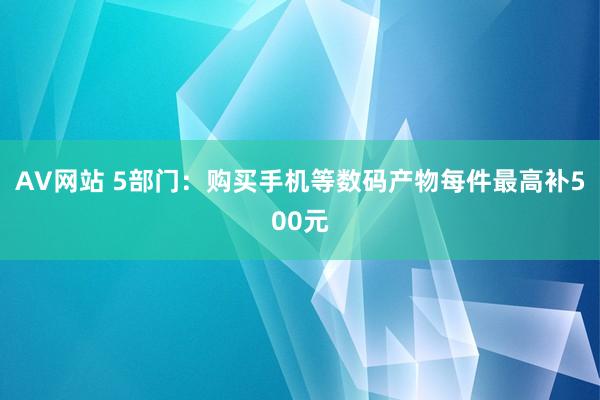 AV网站 5部门：购买手机等数码产物每件最高补500元